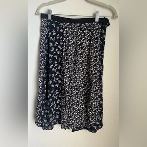Rag & Bone Black and White Floral A-Line Skirt